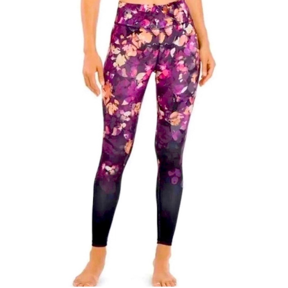Jockey NWT Purple and Pink Leggings Vibrant Pattern